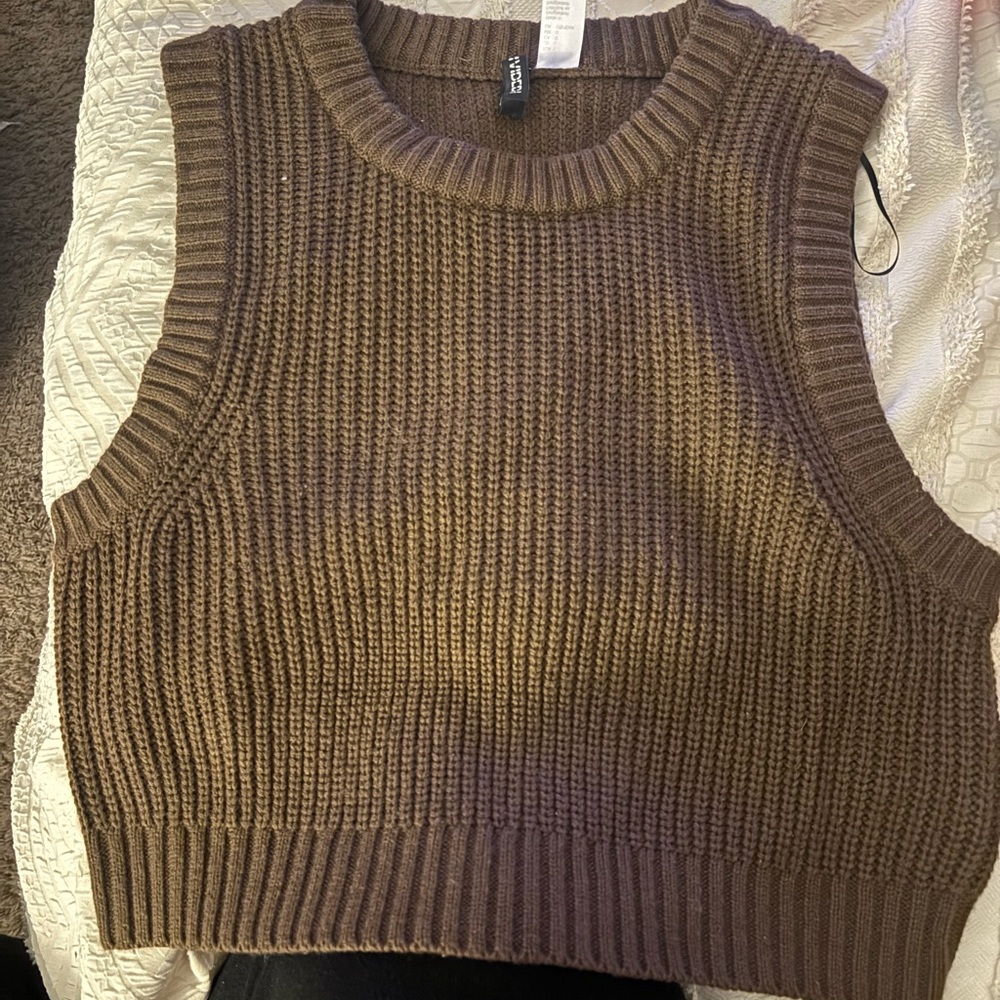 H&M Chocolate Brown Sleeveless Sweater